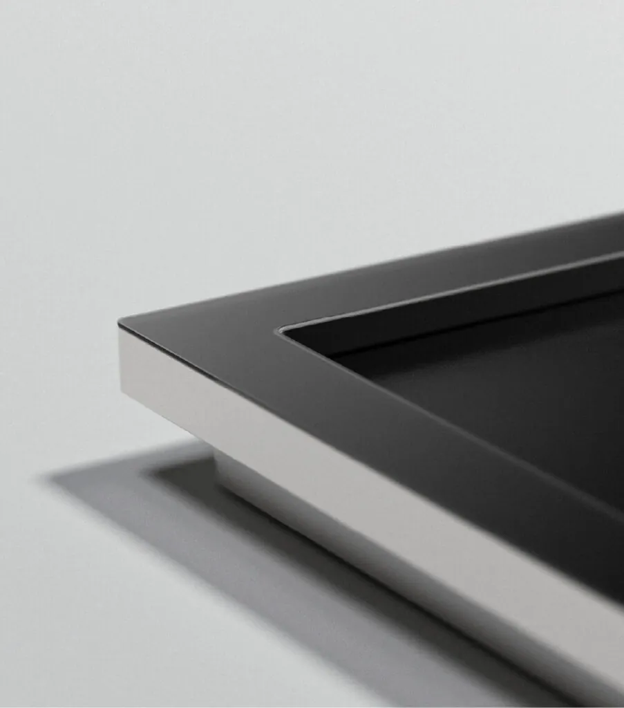 Sharp minimal angular device with glass screen. Muse AI-Picture Frame by All Design Lab.